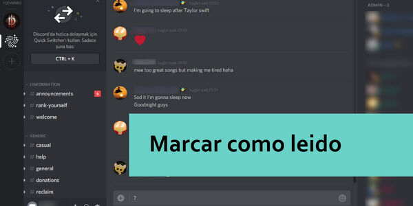 ¿Cómo marcar en Discord todos los canales de un servidor como leí­dos?