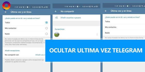 ¿Cómo ocultar la última vez y en linea en Telegram?