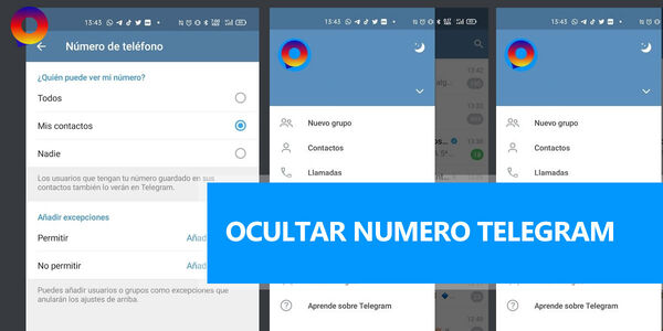 ¿Cómo ocultar el número de teléfono en Telegram?